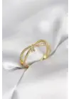 Gold Renk Zirkon Taşlı Fiyonk Model Kadın Yüzük