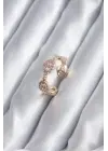 Gold Renk Zirkon Taşlı Kadın Yüzük