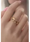 Gold Renk Zirkon Taşlı Kadın Yüzük