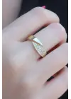 Gold Renk Zirkon Taşlı Kadın Yüzük