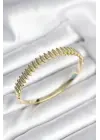 Gold Renk Zirkon Taşlı Pirinç Kadın Kelepçe