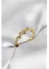 Gold Renk Zirkon Taşlı Sarmal Yılan Model Kadın Yüzük