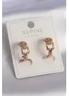 Gold Renk Zirkon Taşlı Xuping Kadın Küpe