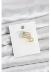 Gold Renk Zirkon Taşlı Yıldız Model Kıkırdak Earcuff Küpe