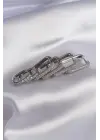Gümüş Renk Kare Model Zirkon Taşlı Pirinç Kadın Küpe Seti
