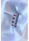 Gümüş Renk Kırmızı Zirkon Taşlı Kadın Yüzük