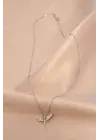 Gümüş Renk Metal Zirkon Taşlı Peri Kolye