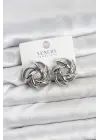 Gümüş Renk Çelik Keskin Sarmal Model Kadın Küpe