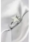 Gümüş Renk Sedefli Yıldız Model Kadın Yüzük