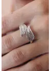 Gümüş Renk Yaprak Model Kadın Yüzük