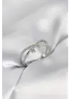 Gümüş Renk Zirkon Taşlı Fiyonk Model Kadın Yüzük
