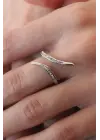 Gümüş Renk Zirkon Taşlı Kadın Yüzük