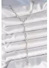 Gümüş Renk Zirkon Taşlı Y Pirinç Kolye