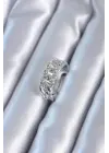 Gümüş Zirkon Taşlı Zincir Model Çelik Yüzük