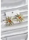 Güneş Model Gold Renk Pirinç Kadın Küpe