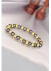 Hematit Füme Gold Renk Doğal Taş Erkek Bileklik