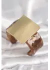 Kahverengi Mermer Desen Akrilik Plastik Gold Kare Plaka Model Vintage Kadın Bilezik
