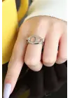 Kararmaz Çelik Ayarlamalı Silver Renk Kadın Yüzük
