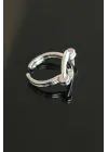 Kararmaz Çelik Ayarlamalı Silver Renk Kadın Yüzük