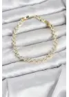 Kare Zirkon Taşlı Gold Renk Pirinç Su Yolu Kadın Bileklik