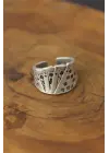 Kart Desenli Metal Ayarlanabilir Erkek Yüzük