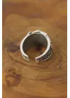Kart Desenli Metal Ayarlanabilir Erkek Yüzük