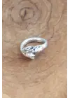 Keçi Figürlü Gümüş Renk Ayarlanabilir Erkek Yüzük