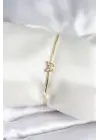 Kelebek Figürlü Zirkon Taşlı Gold Renk Pirinç Kadın Bileklik