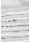 Kelebek Model Gold Renk Minimal Kelepçe Bilezik