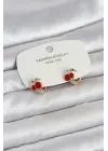 Kiraz Model Gold Renk Pirinç Çocuk Küpe