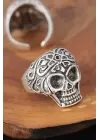 Kuru Kafalı Gümüş Renk Erkek Yüzük