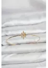 Kutup Yıldızı Model Gold Renk İnce Kelepçe Bileklik