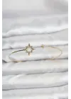 Kutup Yıldızı Model Gold Renk İnce Kelepçe Bileklik