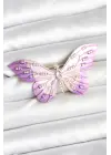Lila Renk Kelebek Model Broş