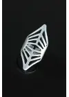 Metal Eskitme Gümüş Renk Otantik Ayarlamalı Bayan Yüzük