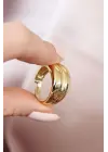 Metal Altın Ayarlamalı Çelik Yüzük