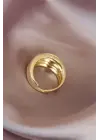 Metal Altın Ayarlamalı Çelik Yüzük