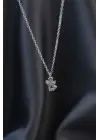 Minimal Melek Silver Renk Zirkon Taşlı Kadın Kolye