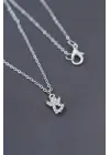 Minimal Melek Silver Renk Zirkon Taşlı Kadın Kolye