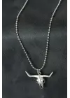 Öküz Kafatası Tasarımlı Metal Erkek Kolye