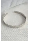 Otantik Gümüş Renk İşleme Detay Plaka Erkek Bileklik
