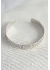 Otantik Model Gümüş Renk Motif İşleme Plaka Erkek Bileklik