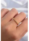  Altın Renk Minimal Sıralı Zirkon Taşlı Ayarlanabilir Yüzük
