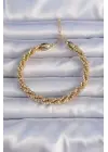 Pirinç Altın Renk Sarmal Model Bileklik