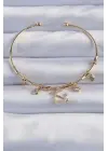 Pirinç Altın Renk Zirkon Taşlı Nal Figür Charm Bileklik