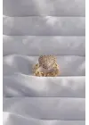  Ayarlamalı Altın Zirkon Taşlı Bombeli Kalp Yüzük