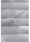  Ayarlamalı Gümüş Zirkon Taşlı 2li Görünüm Fiyonk Yüzük