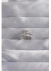  Ayarlamalı Gümüş Zirkon Taşlı Kıvrımlı Çivi Yüzük
