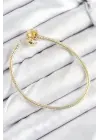Pirinç Charm Topcuk Model Gold Renk Kadın Bileklik
