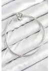 Pirinç Charm Topcuk Model Gümüş Renk Kadın Bileklik